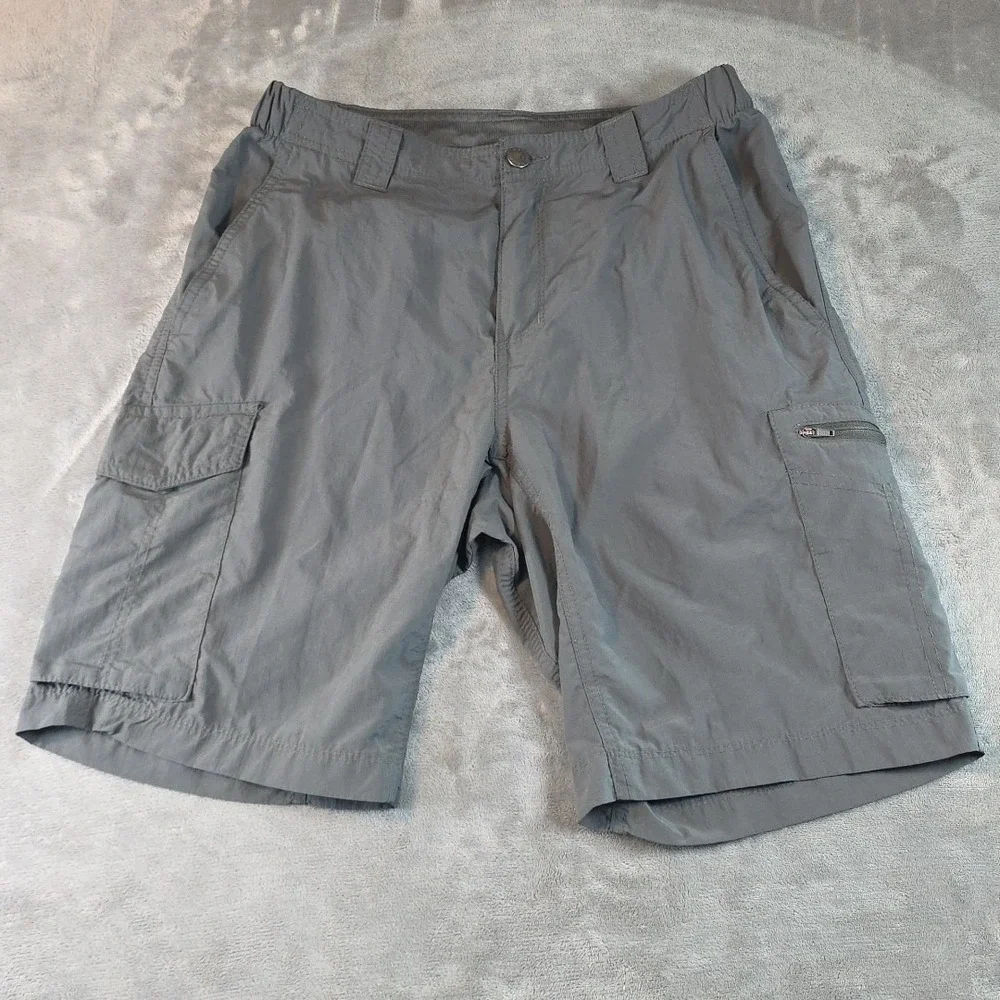 Columbia Cargo Hiking Shorts Grey Men's 30x10 Camp Fishing Gorpcore‎